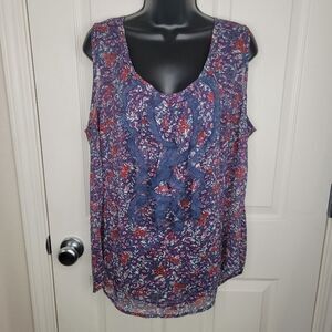 Avenue Parisian belle collection chiffon ruffle front tank top 18/20